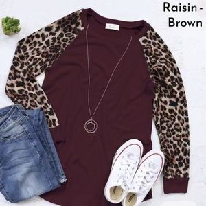 Leopard Sleeve Top